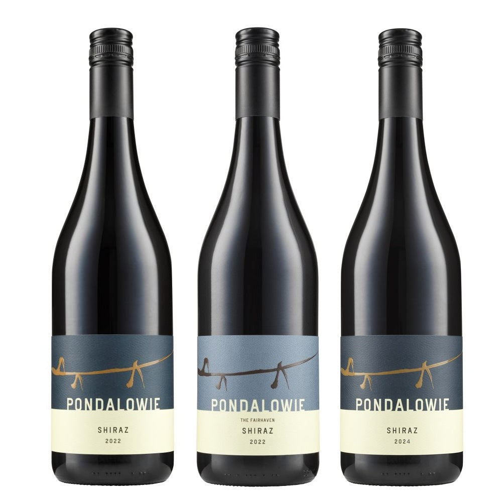 Mixed dozen of Pondalowie Shiraz 2022 and 2024 and Pondalowie The Fairhaven Shiraz 2022